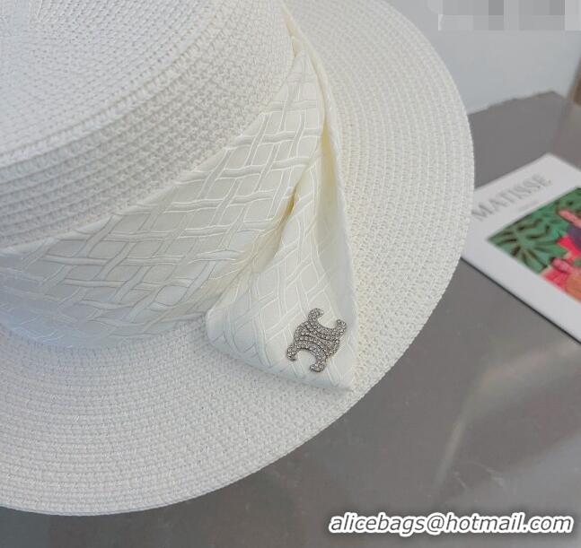 Top Grade Celine Straw Hat 031136 White 2023 