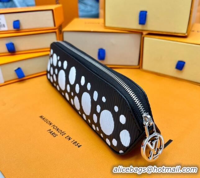 Famous Brand Louis Vuitton LV x YK Infinity Dots Elizabeth Pencil Pouch L4157 Black/White 2023