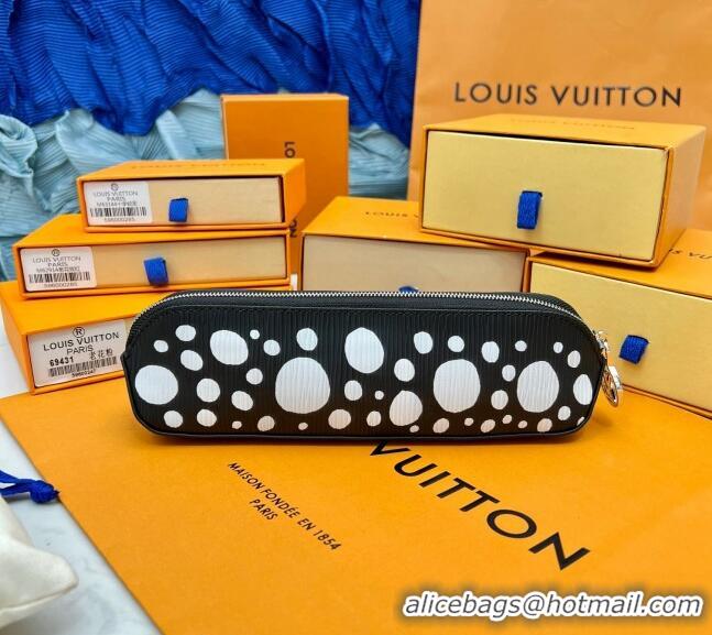 Famous Brand Louis Vuitton LV x YK Infinity Dots Elizabeth Pencil Pouch L4157 Black/White 2023