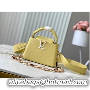 Luxury Cheap Louis Vuitton Capucines Mini M21798 Jaune Plume Yellow