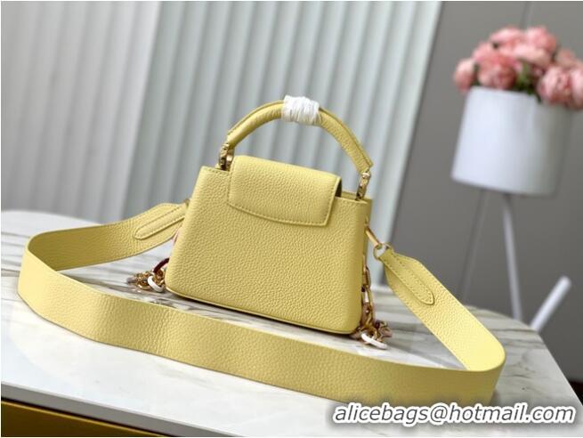 Luxury Cheap Louis Vuitton Capucines Mini M21798 Jaune Plume Yellow