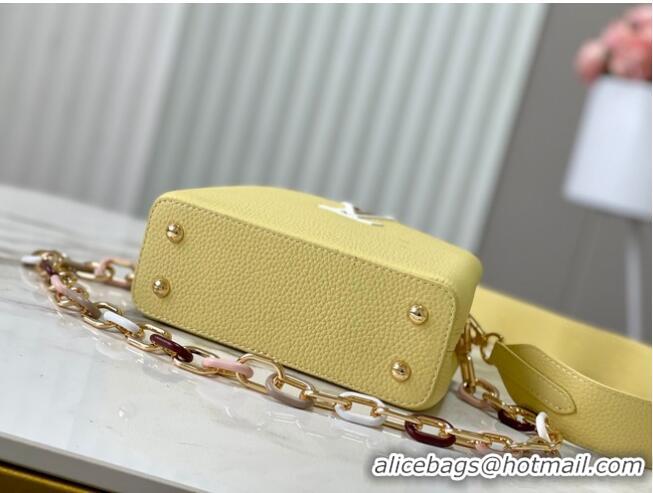 Luxury Cheap Louis Vuitton Capucines Mini M21798 Jaune Plume Yellow