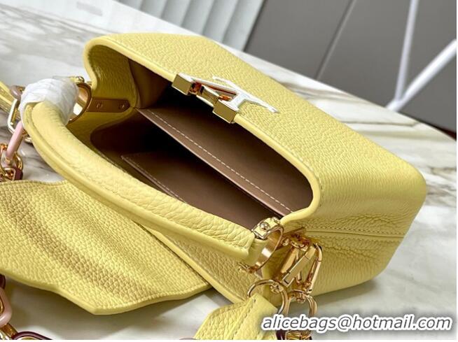 Luxury Cheap Louis Vuitton Capucines Mini M21798 Jaune Plume Yellow