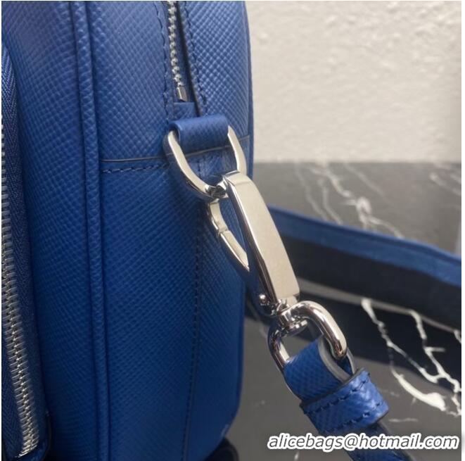 Luxurious Grade Prada Saffiano leather shoulder bag 2VH152 blue