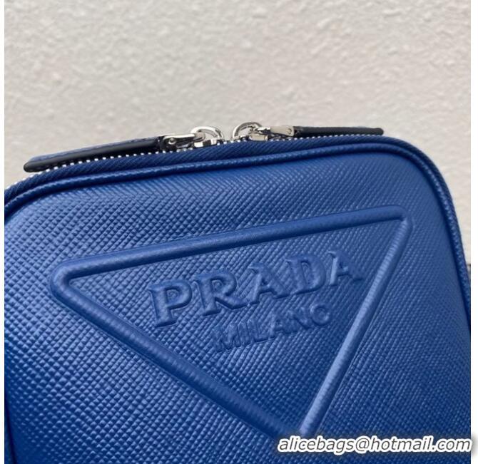 Top Grade Prada Saffiano leather shoulder bag 2VH154 blue