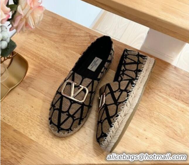 Purchase Valentino Toile Iconographe Fabric Espadrilles Beige 323137