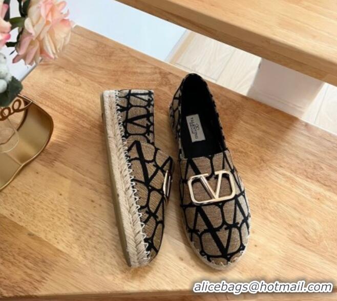 Purchase Valentino Toile Iconographe Fabric Espadrilles Beige 323137