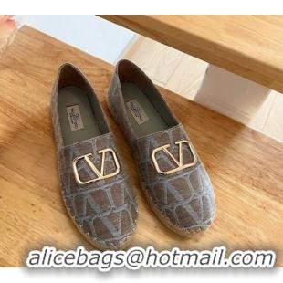 Good Quality Valentino Toile Iconographe Fabric Espadrilles Grey 323138