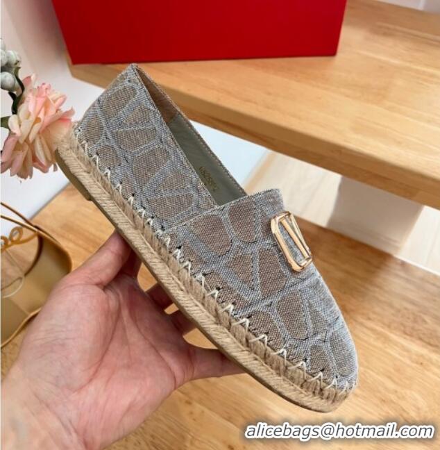 Good Quality Valentino Toile Iconographe Fabric Espadrilles Grey 323138