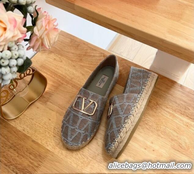 Good Quality Valentino Toile Iconographe Fabric Espadrilles Grey 323138