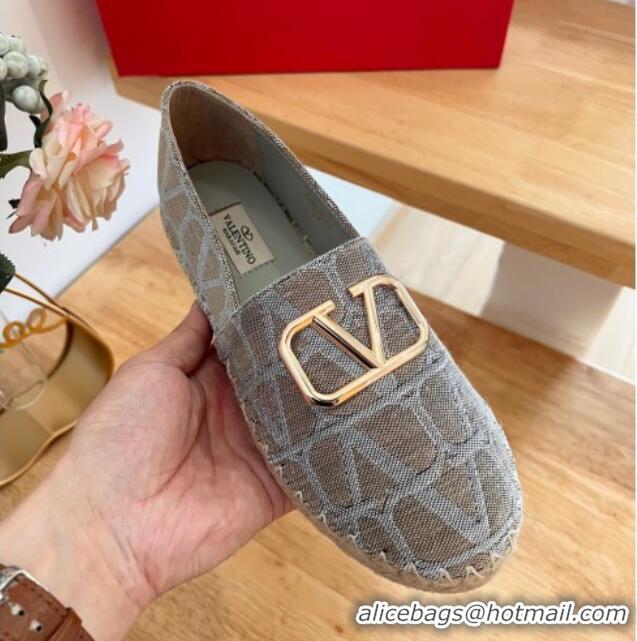 Good Quality Valentino Toile Iconographe Fabric Espadrilles Grey 323138