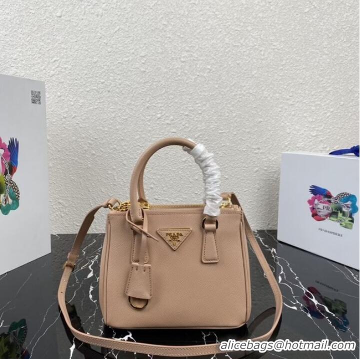 Pretty Style Prada Galleria Saffiano leather mini-bag 1BA906 nude