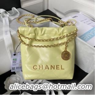 Well Crafted CHANEL 22 MINI HANDBAG AS3980 Light Yellow