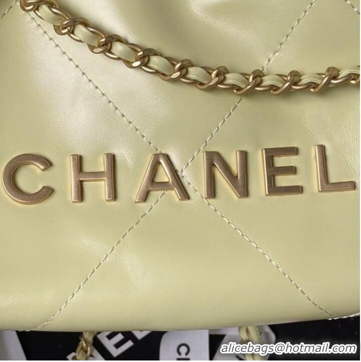 Well Crafted CHANEL 22 MINI HANDBAG AS3980 Light Yellow