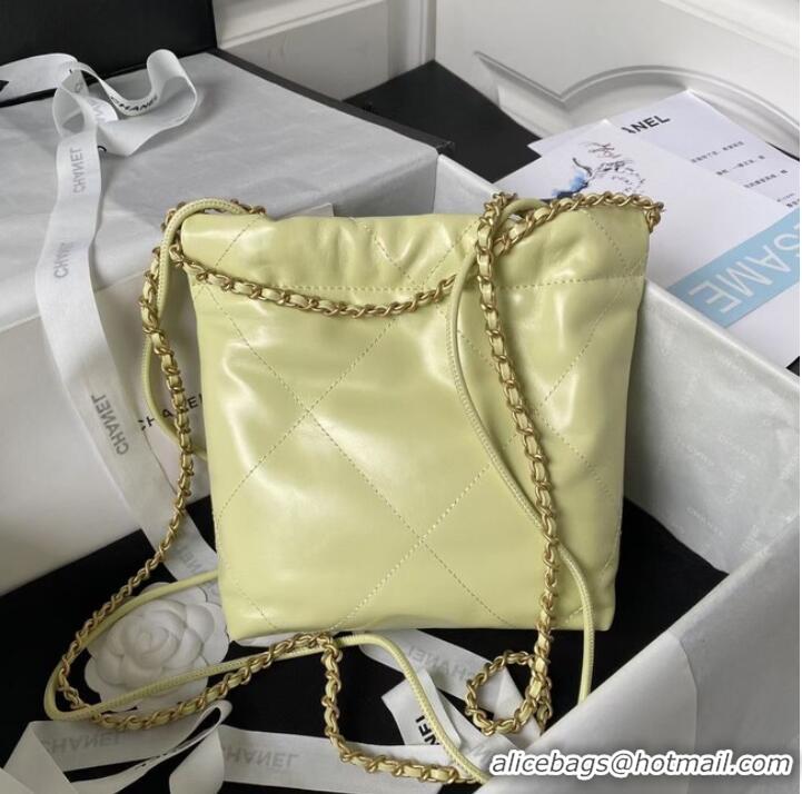 Well Crafted CHANEL 22 MINI HANDBAG AS3980 Light Yellow