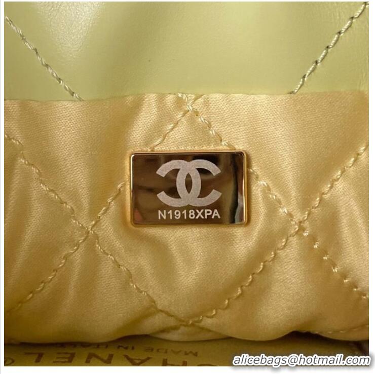 Well Crafted CHANEL 22 MINI HANDBAG AS3980 Light Yellow