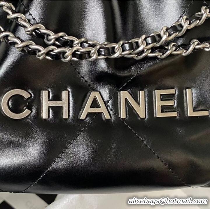 Big Discount CHANEL 22 MINI HANDBAG Shiny Calfskin & Silver-Tone Metal AS3980 black