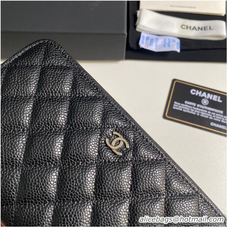 Good Product Chanel Calfskin Leather & Gold-Tone Metal AP0242 black