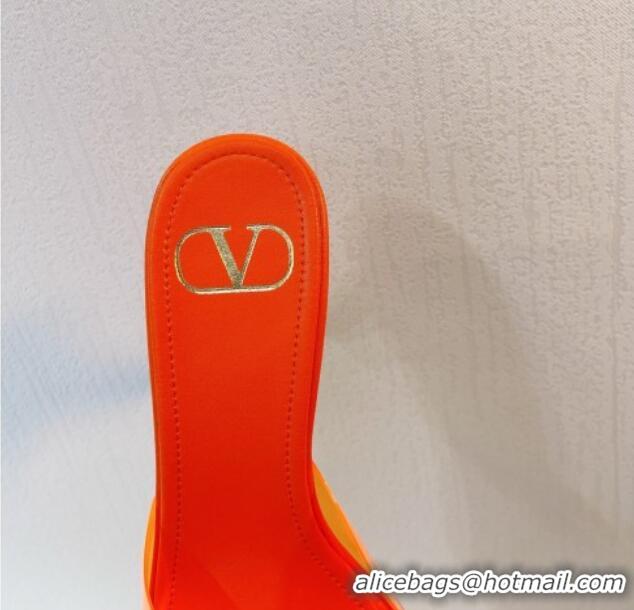 Purchase Valentino VLogo PVC Heel Slide Sandals 8cm Orange 324006