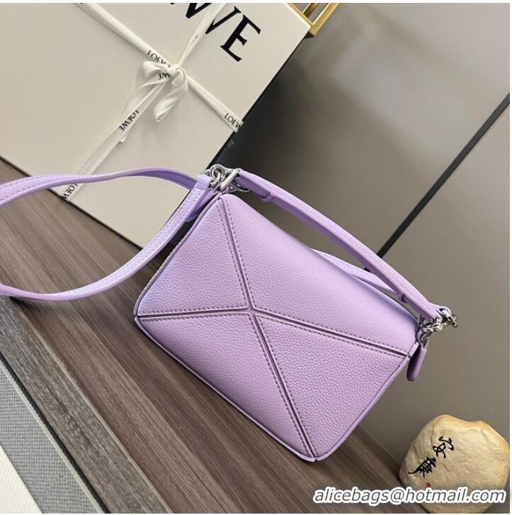 Luxury Cheap Loewe mini Puzzle Bag Original Leather 6223 purple