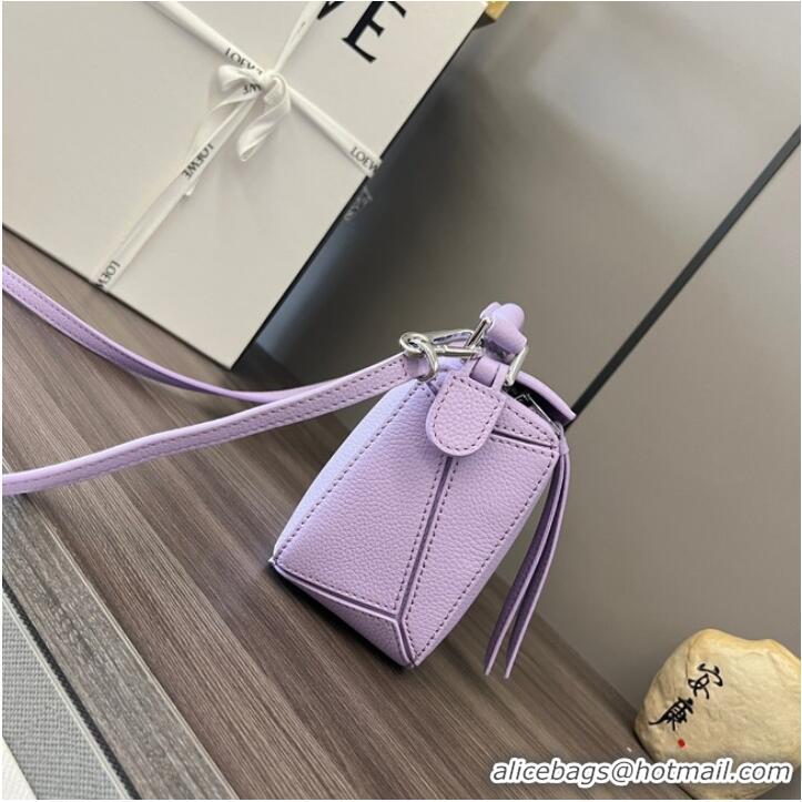 Luxury Cheap Loewe mini Puzzle Bag Original Leather 6223 purple