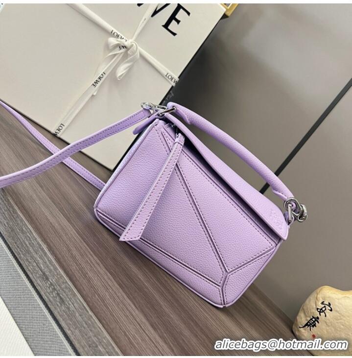 Luxury Cheap Loewe mini Puzzle Bag Original Leather 6223 purple