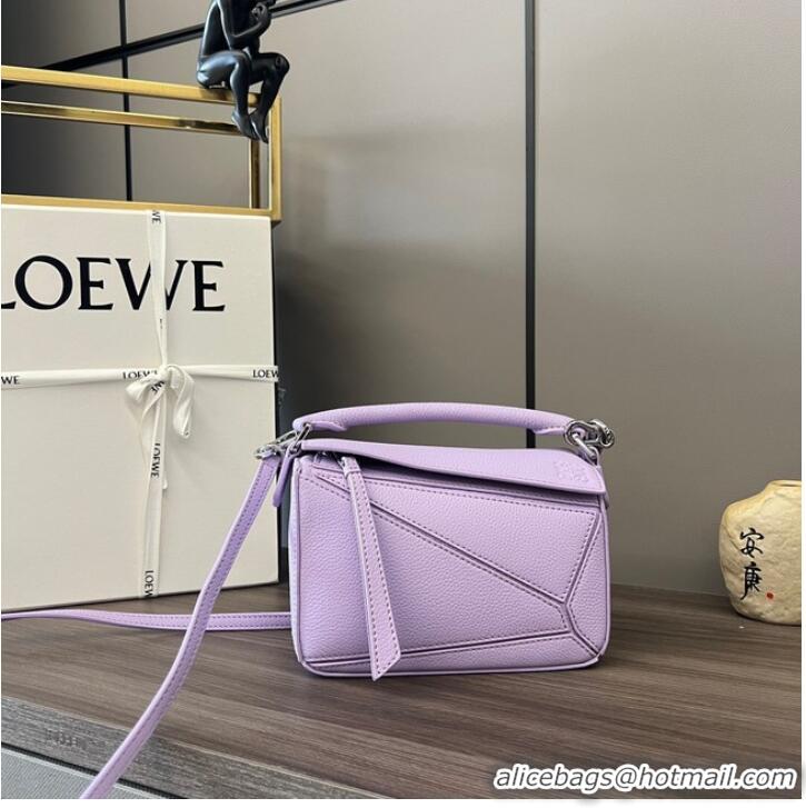 Luxury Cheap Loewe mini Puzzle Bag Original Leather 6223 purple