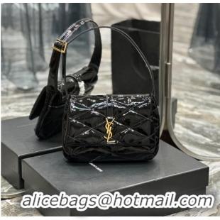 Promotional SAINT LAUREN PATENT LEATHER LE 57 HOBO BAG 698567 black