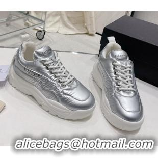 Stylish Valentino Puff Sneakers Silver 324017