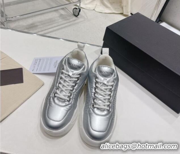 Stylish Valentino Puff Sneakers Silver 324017