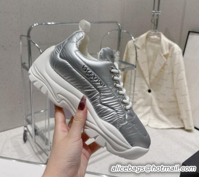 Stylish Valentino Puff Sneakers Silver 324017