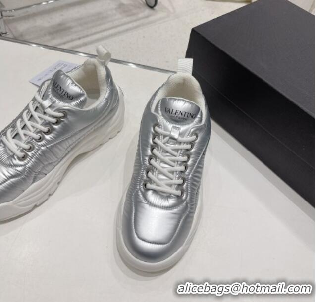 Stylish Valentino Puff Sneakers Silver 324017