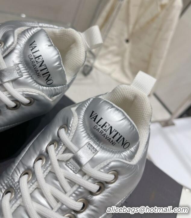 Stylish Valentino Puff Sneakers Silver 324017