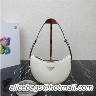 Top Quality Prada leather shoulder bag 1BC194 white