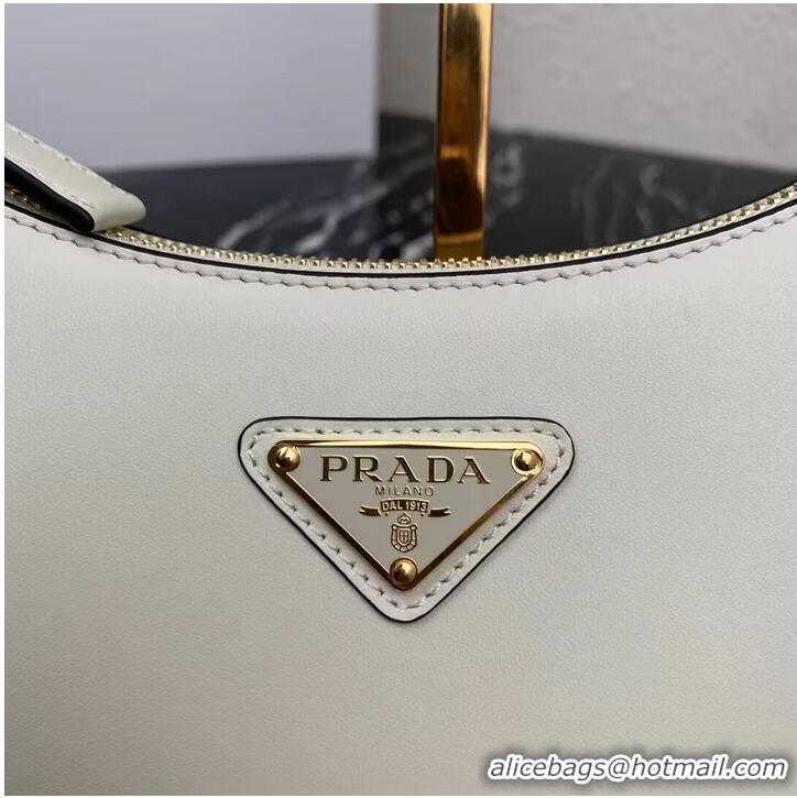 Top Quality Prada leather shoulder bag 1BC194 white