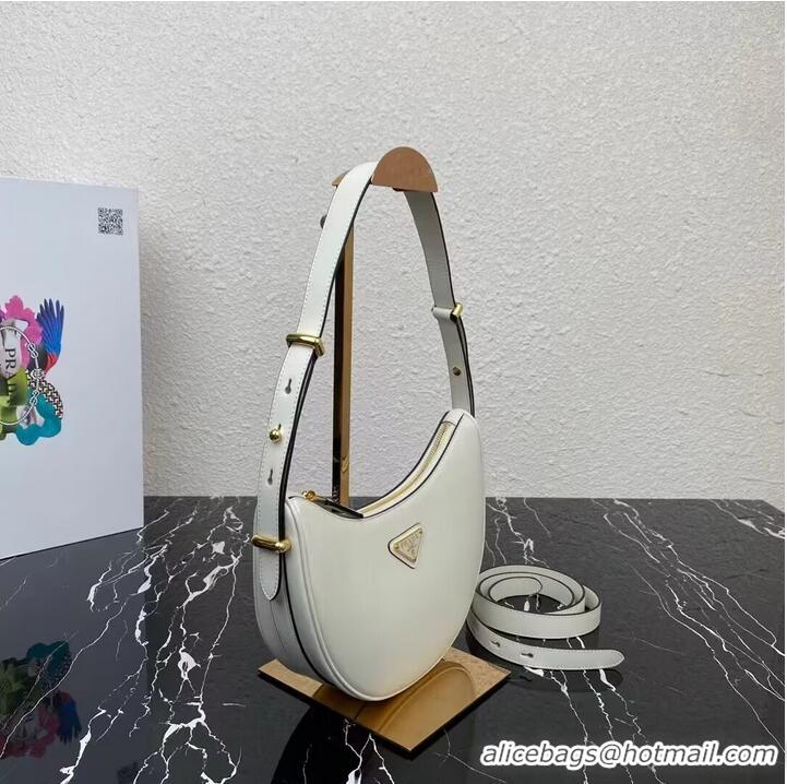 Top Quality Prada leather shoulder bag 1BC194 white