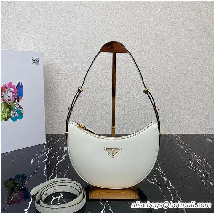 Top Quality Prada leather shoulder bag 1BC194 white