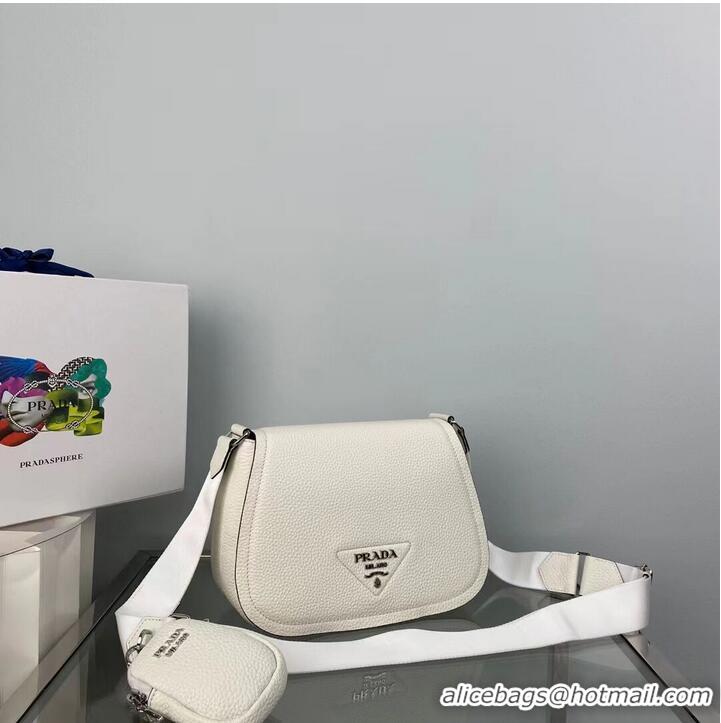 Good Product Prada Leather shoulder bag 1AD229 White