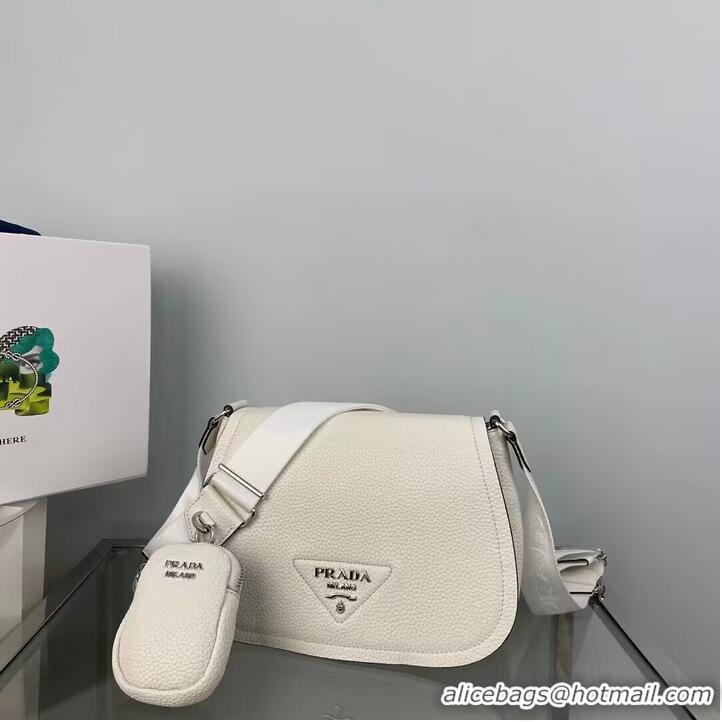 Good Product Prada Leather shoulder bag 1AD229 White