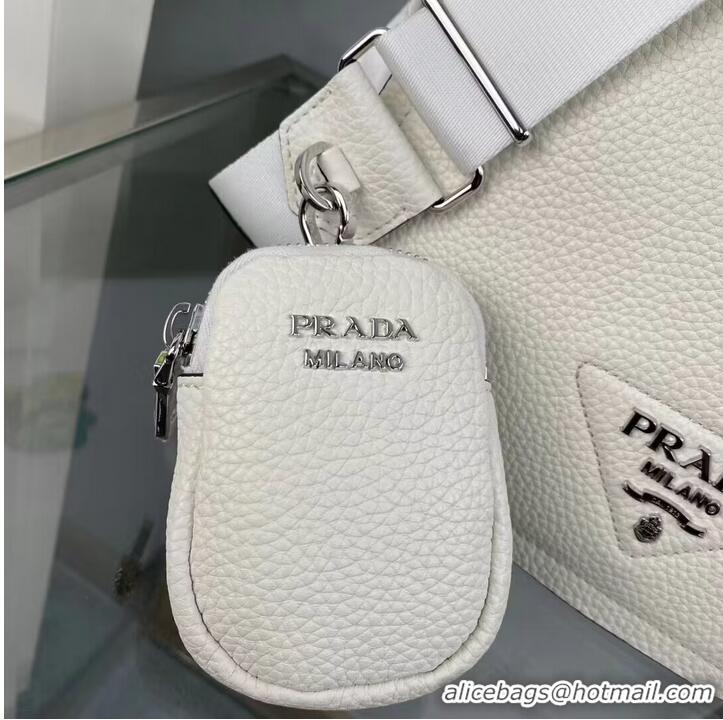 Good Product Prada Leather shoulder bag 1AD229 White