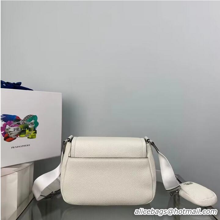 Good Product Prada Leather shoulder bag 1AD229 White