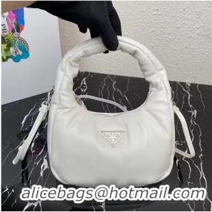 Well Crafted Prada Soft padded nappa leather mini-bag 1BA384 white