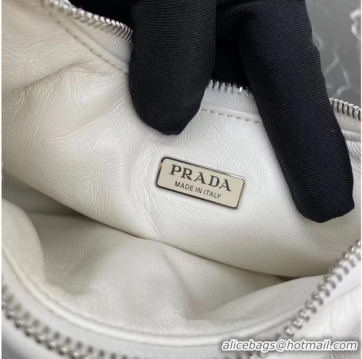 Well Crafted Prada Soft padded nappa leather mini-bag 1BA384 white