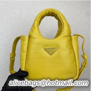 Buy Fashionable Prada Small padded Soft nappa-leather bag 1BA359 yellow