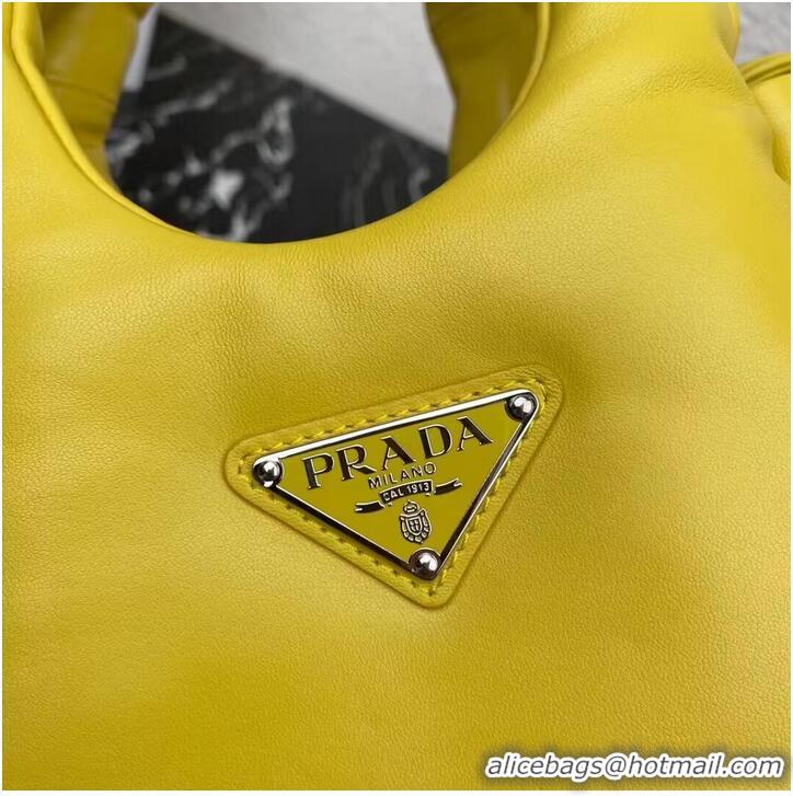 Buy Fashionable Prada Small padded Soft nappa-leather bag 1BA359 yellow