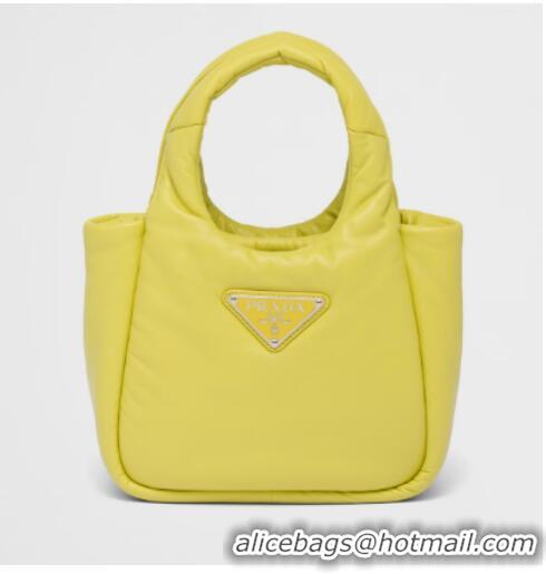 Buy Fashionable Prada Small padded Soft nappa-leather bag 1BA359 yellow