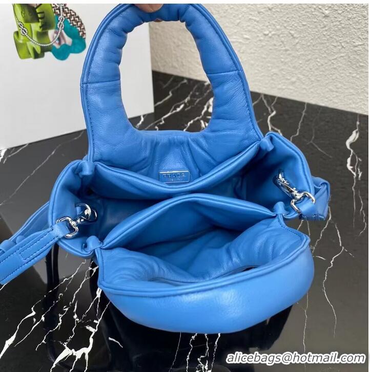 Popular Style Prada Small padded Soft nappa-leather bag 1BA359 blue