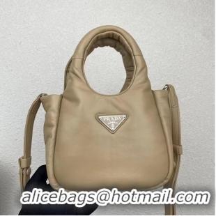 Well Crafted Prada Small padded Soft nappa-leather bag 1BA359 apricot