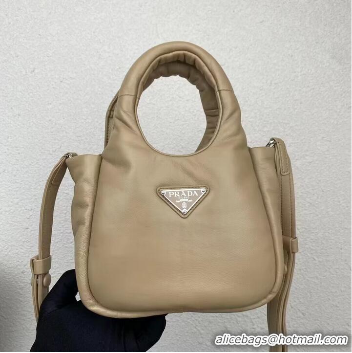 Well Crafted Prada Small padded Soft nappa-leather bag 1BA359 apricot