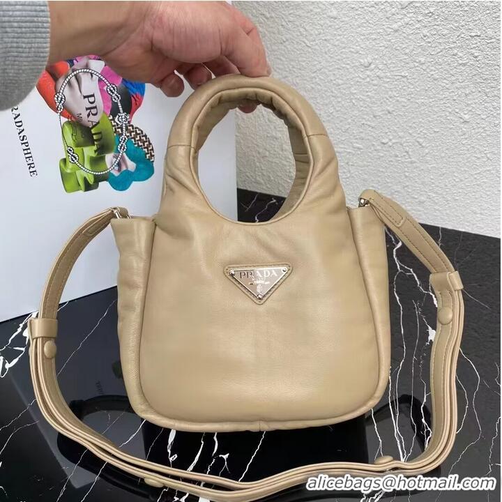 Well Crafted Prada Small padded Soft nappa-leather bag 1BA359 apricot